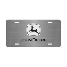 John Deere Black Front License Plate Carbon Fiber Simulation Tag Vanity Style picture