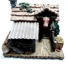 Miniature Fishing Lodge Tiny Hunting Cabin Man Cave Rustic Decor picture