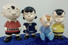 Peanuts Ceramic Figurines Charlie Brown Linus Lucy Baby Sally Nice Condition picture