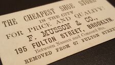 Antique Trade Card Shoe Store Fulton St Brooklyn F. Musson The CHEAPEST  picture
