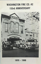1988 Washington Fire CO. #2 -133rd Anniversary~ Reading Fire Dept. PA. Program picture