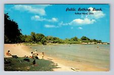 Kelleys Island OH-Ohio, Public Bathing Beach, Antique, Vintage Souvenir Postcard picture
