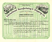 International Manufacturing and Shipping Co. - Shipping Stock Certificate - Pier picture