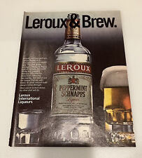 1981 Leroux Peppermint Schnapps Liqueur Print Ad Leroux & Brew Original Vintage picture
