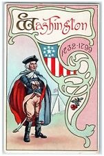 1914 George Washington Patriotic Winsch Back Embossed Rockford Illinois Postcard picture