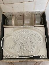 Vintage 1950s 8 pc Federal Glass Homestead Snack Set Cups & Plates Original Box picture
