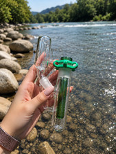 Smoking GLASS Bong Water Pipe Ash catcher Inline Male 14mm picture