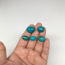 55 cts, 5pcs, Natural Oval Shape Flat Bottom Chrysocolla Cabochon @Mexico,Lot17 picture