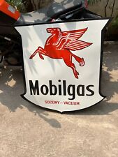 RARE PORCELAIN MOBILGAS ENAMEL SIGN 42X42 INCHES DOUBLE SIDED picture
