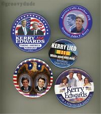 2004 John Kerry Edwards JFK Stronger America Forward Anti Pin Pinback Button Lot picture