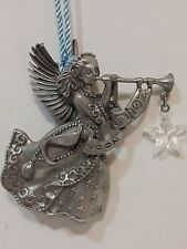 2002 AVON Collectibles Pewter Christmas ANGEL Ornament with original box picture