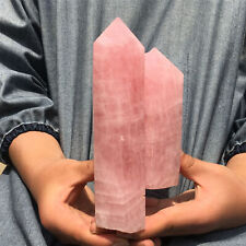 3.38LB Natural Rose Quartz Crystal Obelisk Point Wand Reiki Healing Gem picture