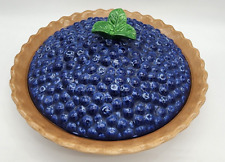 Vintage  Treasure Craft “Very Blueberry Pie” Dish Keeper Ceramic Lidded picture