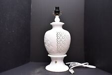 BLANC DE CHINE PIERCED CHINESE WHITE TABLE LAMP FIXTURE OPENWORK PORCELAIN .. picture