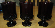 Vintage Tiffin Glass Franciscan Madeira Goblet Plum Amethyst Purple Set of 3 picture