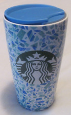 Starbucks 2019 Siren Mosaic Blue Green Travel Ceramic 12oz Tumbler With Lid picture