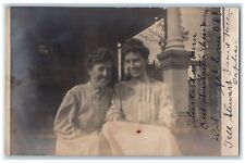 1906 Candid Women Smiling Galveston Frankfort Indiana IN RPPC Photo Postcard picture