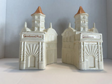 2 VTG Goodwood Park Hotel Singapore 90 Yr Anniversary Ceramic Planters Bookends picture
