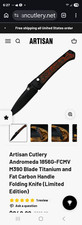Rare Artisan Cutlery Andromeda 1856G-FCMV Pocketknife M390 Drop Point Plain Btn picture