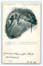 1908 Burglar Criminal Couple Sleeping in Bed Comic Humor Funny Postcard picture