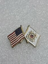 US & Coast Guard Flags Lapel Pin USCG United States American Flag Enamel P14818 picture