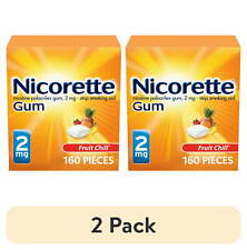 (2 pack) Nicorette Nicotine Gum, Stop Smoking Aids, 2 Mg, Fruit Chill, 160 Count picture