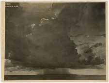 WWI Naval Seaplane Approaching Thunderstorm Cloud Formation Vintage Photograph picture