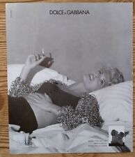 1990 Dolce & Gabanna Sexy Smoking Model Heroin Chic Photo Vintage Print Ad  picture
