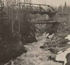 RPPC 1922-1926 Bridge Poplar River Wisconsin rapids AZO photo postcard D807 picture