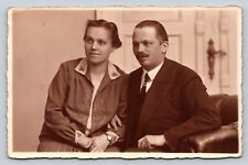 c1928 RPPC Couple Pose Together Fashion Style VINTAGE Postcard picture