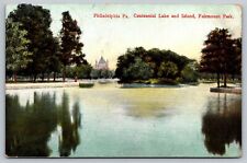 PPC Postcard PA Pennsylvania Philadelphia Centennial Lake And Island Fairmount P picture