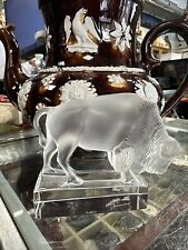 Lalique Vintage Crystal Buffalo frosted 5x4