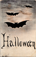 Halloween Postcard OPTICAL ILLUSION Hidden Face in Clouds ~Owen 858~ Mailed 1914 picture