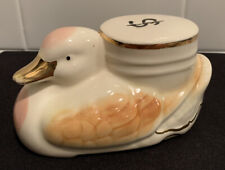 Vintage MCM American Bisque Pottery Still Bank Duck 1960s picture