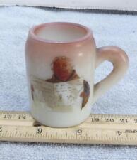 Vintage Munk Milk Glass German Mini Mug Hand Painted  picture
