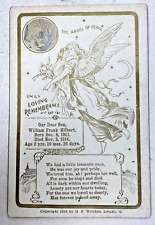 Antique Victorian 1914 Original 'In Loving Remembrance Of' Child Funeral Card picture