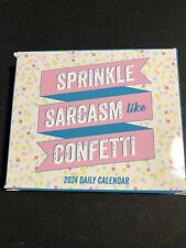 2024 Sprinkle Sarcasm Like Confetti Daily Box Calendar by Willow Creek Press NEW picture