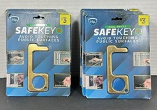Real Brass Safe Key Keychain Multipurpose No Touch Public Surfaces Lot Of 17 New picture