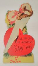 Valentine Card Pun I Fell In Love The Moment I Saw You 1930s Romantic Greeting picture