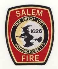 Massachusetts Salem Fire Department Patch Halloween Witch (5") picture