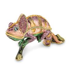 Jere Luxury Giftware, Bejeweled CAMILLE Chameleon Trinket Box with Matching Pend picture