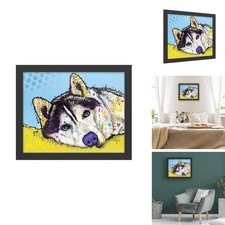Trademark Fine Art Siberian Husky II Black Frame Dean Russo 16x20 picture