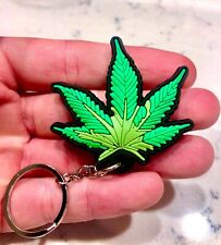 Marijuana Pot Leaf  Weed leaf Keychain Bright colors soft to touch picture