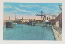C. Reiss Coal Docks Sheboygan Wisconsin Postcard Linen Unposted picture