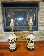 Pair Of Vintage Fredrick Cooper Chicago Asian Chinoiserie White Table Lamps picture