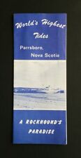 1957 World's Highest Tides: Parrsboro, Nova Scotia Vintage BROCHURE picture