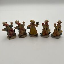 Vtg Norleans Clown Plastic Figurines Made In Italy  Cake Toppers Lot Of 5 #12 picture