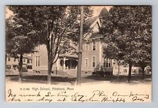 Attleboro MA-Massachusetts, High School Building, Antique Vintage c1907 Postcard picture
