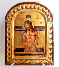 Certified Hand Painted Byzantine Icon Jesus Christ in the Tomb Canvas Wood 9.75