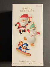 Hallmark Ornament Miniature Santa's Merry Crew SANTA CLAUS, SNOWMAN,  PENGUIN picture